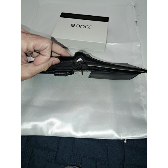 NIB- Eono Genuine Leather XL Soft & smooth Leather Black Wallet for Men - Picture 5 of 6